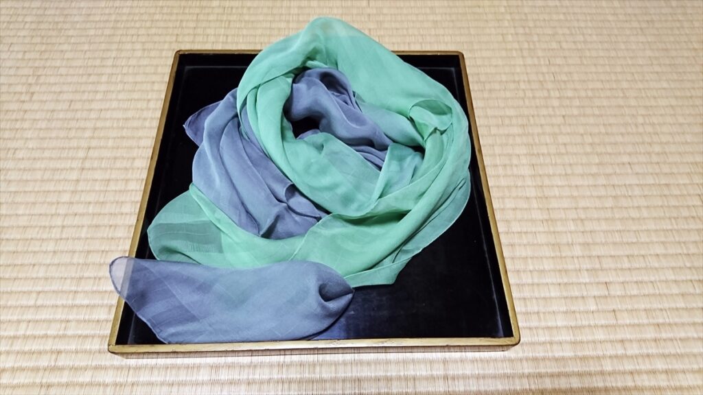 二色染スカーフ（生藍×ゲンノショウコ）