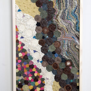 草木染紙縒り額絵「さんぽ道」